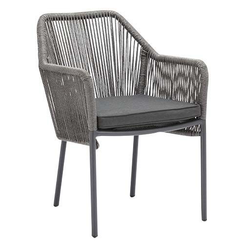 KJ BALERY Szürke modern Polirattan kültéri szék