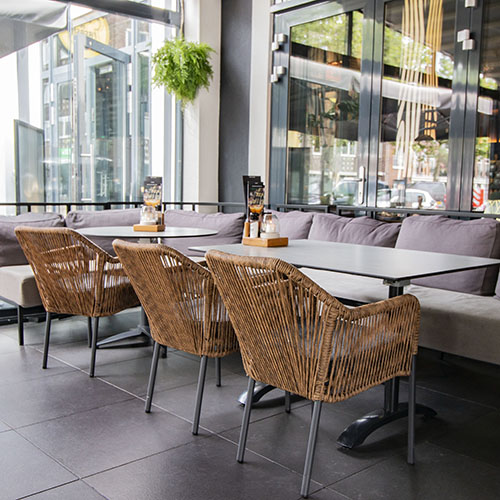 KJ ROYAL COFFEE Barna klasszikus, elegáns Rattan kültéri szék