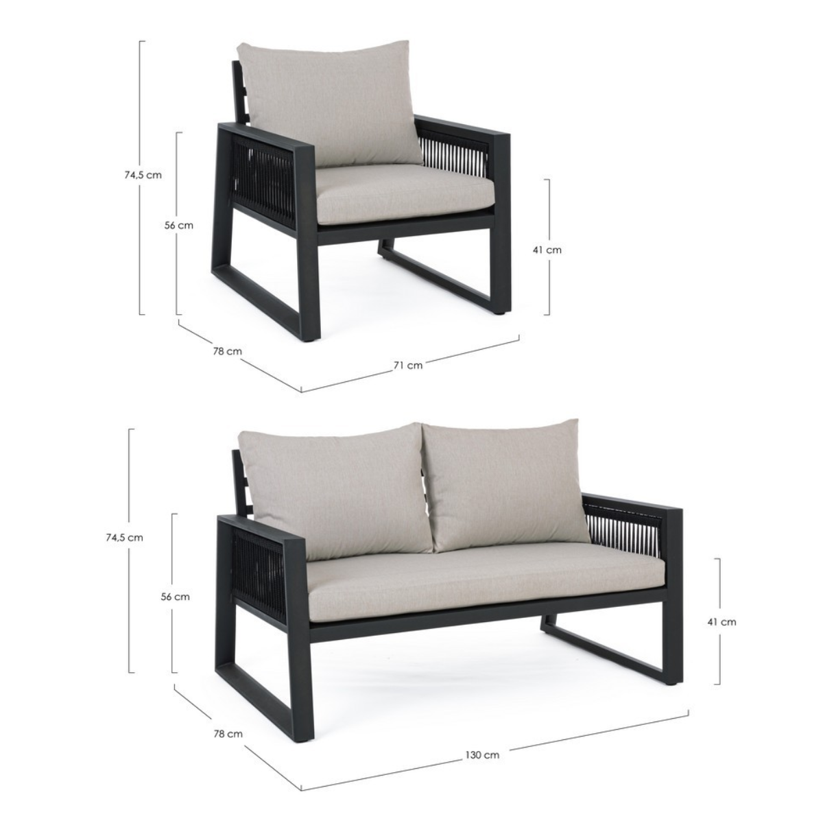 BT MURIEL Fehér, Bézs design Kültéri lounge szett