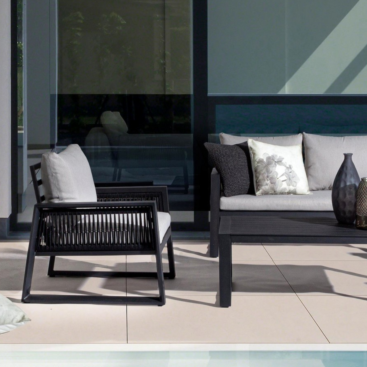 BT MURIEL Fehér, Bézs design Kültéri lounge szett