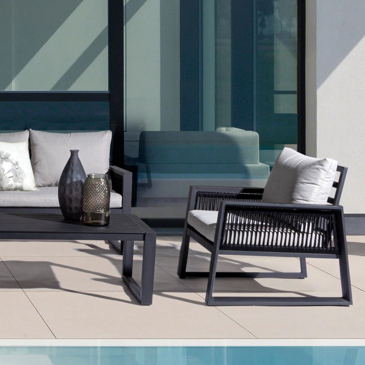 BT MURIEL Fehér, Bézs design Kültéri lounge szett