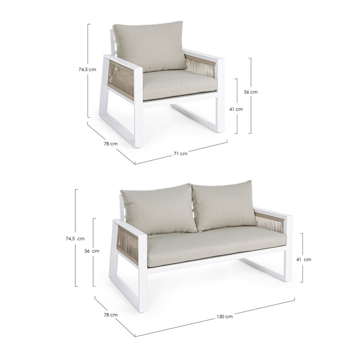 BT DIVA Szürke design Kültéri lounge szett