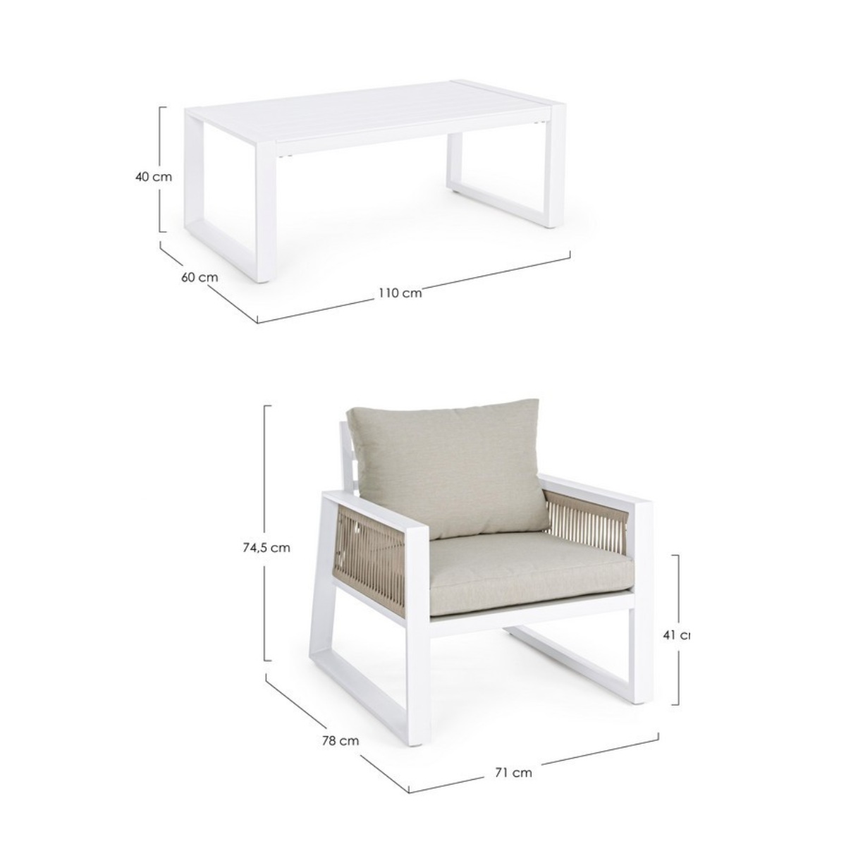 BT DIVA Szürke design Kültéri lounge szett