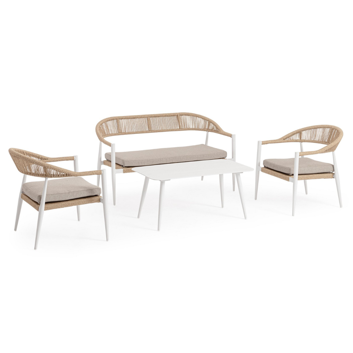 BT JAMINA Fehér, Bézs design Kültéri lounge szett