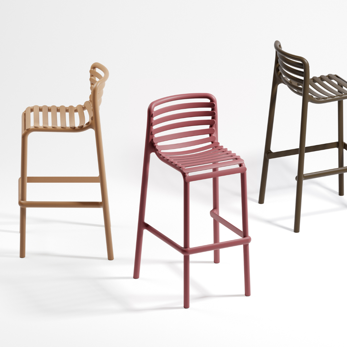 NARDI DOGA STOOL Zöld modern Műanyag kültéri bárszék
