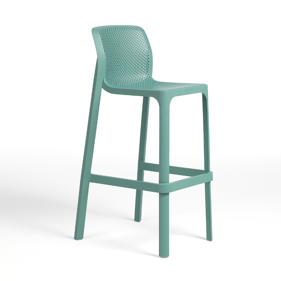 NARDI NET STOOL Szürke modern Műanyag kültéri bárszék