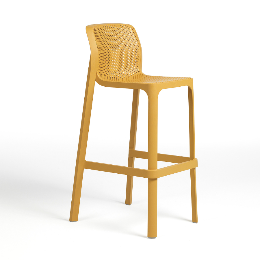 NARDI NET STOOL Szürke modern Műanyag kültéri bárszék